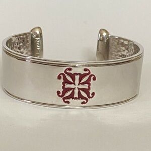 Silver Cuff Bracelet with Cross Design Rustic Cuff
Logo Bracelet NWOT